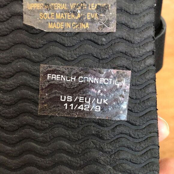 French Connection Womens Alexis Black FAUX Leather Strappy Slide Sandals Size 11 - Picture 10 of 10